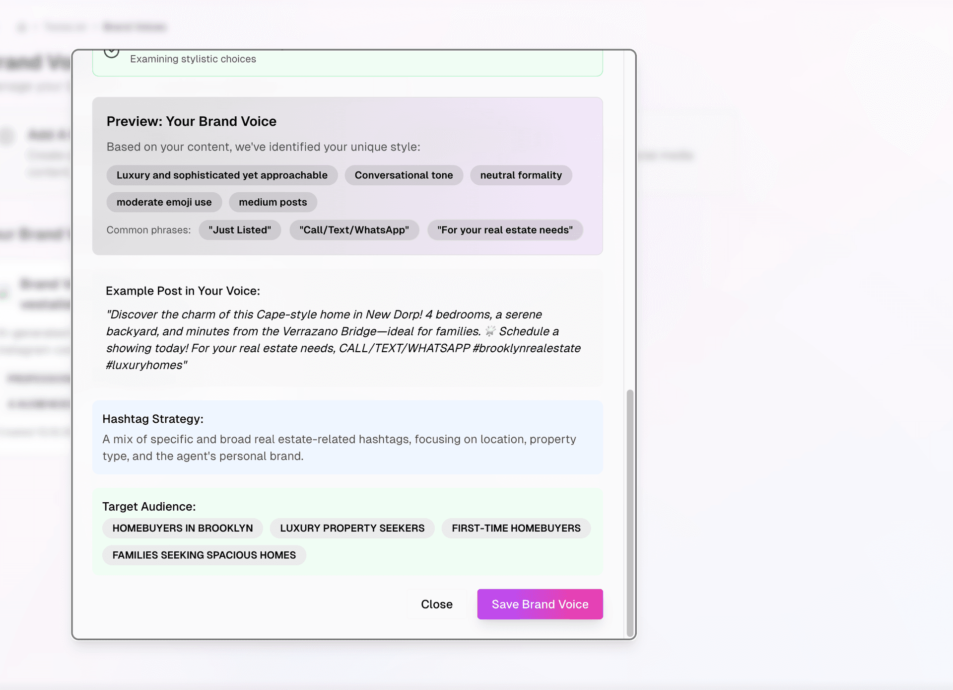 Brand customization settings